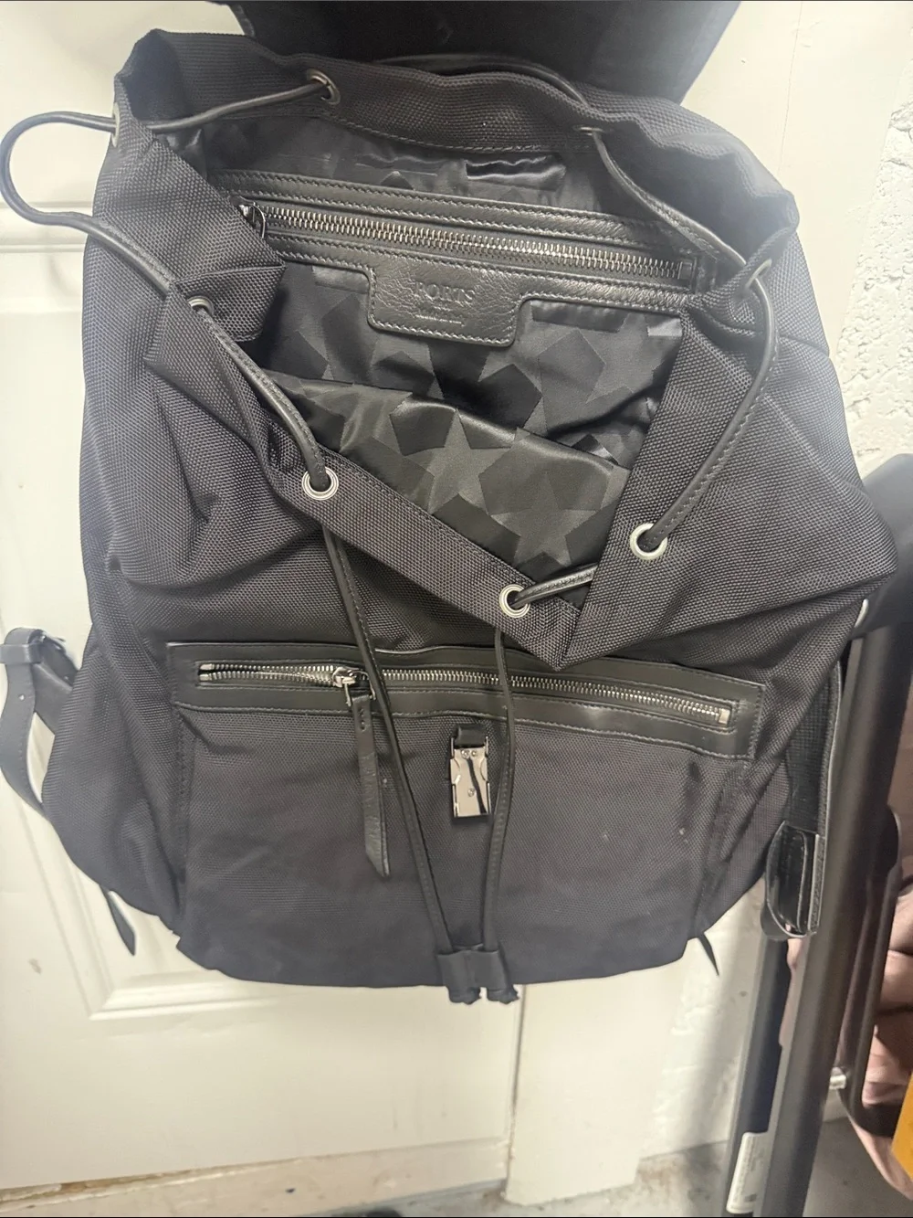 PORTS 'LOVE' Canvas Backpack - Inside Excellent Condition - Black